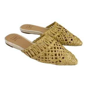 Women's Gold Woven Mules